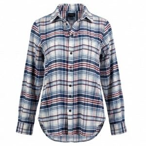 Prince & Fox Flannel Shirt Men Small Blue White Red Plaid Long Sleeve Button